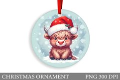 Highland Cow Christmas Ornament. Christmas Ornament Design Product Image 1
