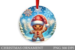 Gingerbread Christmas Ornament. Cute Raccoon Sublimation Product Image 1