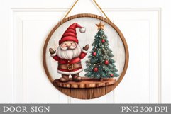 Christmas Gnome Door Sign. Christmas Door Sign Sublimation Product Image 1