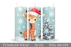 Christmas Giraffe Tumbler. Christmas Tumbler Sublimation Product Image 1