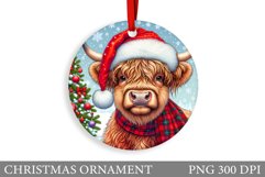 Highland Cow Christmas Ornament. Christmas Ornament Design Product Image 1