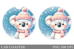 Cute Koala Car Coaster. Cute Koala Coaster Sublimation Product Image 1