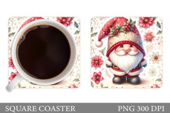 Christmas Gnome Coaster. Christmas Coaster Sublimation Product Image 1