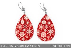 Shimmer Snowflakes Earring. Christmas Earring Sublimation Product Image 1