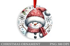 Snowman Christmas Ornament. Winter Christmas Ornament Design Product Image 1