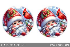 Cute Gnome Car Coaster. Christmas Car Coaster Sublimation Product Image 1