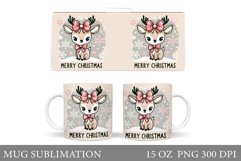 Christmas Deer Mug Design. Cute Deer Mug Sublimation Product Image 1