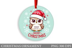Christmas Owl Christmas Ornament. Christmas Owl Sublimation Product Image 1