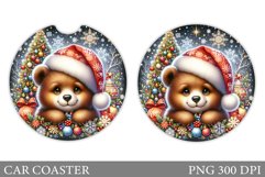 Christmas Bear Car Coaster. Christmas Car Coaster Design Product Image 1