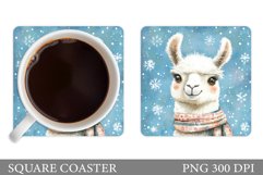 Christmas Lama Coaster Design. Christmas Coaster Sublimation Product Image 1