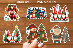 Cute Christmas sticker PNG | Printable winter stickers Product Image 1