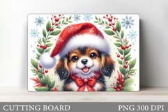 Cute Dog Cutting Board. Christmas Cutting Board Sublimation Product Image 1