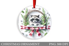 Cute Raccoon Christmas Ornament. Cute Raccoon Sublimation Product Image 1