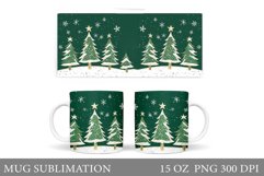 Christmas Tree Mug Design. Christmas Tree Mug Sublimation Product Image 1