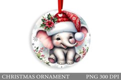 Cute Elephant Christmas Ornament. Cute Elephant Sublimation Product Image 1