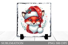 Christmas Fox Sublimation. Christmas Fox Slate Design Product Image 1
