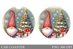 Christmas Gnome Car Coaster. Christmas Car Coaster Design Product Image 1