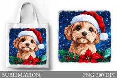 Christmas Dog Tote Bag. Christmas Tote Bag Sublimation Product Image 1