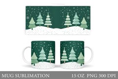 Christmas Tree Mug Design. Christmas Tree Mug Sublimation Product Image 1