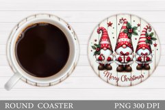 Christmas Gnome Coaster. Christmas Coaster Sublimation Product Image 1