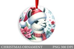 Winter Lama Christmas Ornament. Christmas Ornament Design Product Image 1