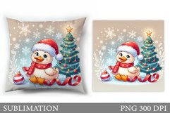 Cute Duck Pillow Design. Christmas Pillow Sublimation Product Image 1