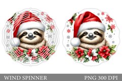 Christmas Sloth Wind Spinner. Christmas Wind Spinner Product Image 1