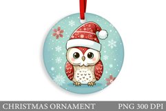 Christmas Owl Christmas Ornament. Christmas Owl Sublimation Product Image 1