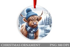 Cute Cow Christmas Ornament. Christmas Ornament Sublimation Product Image 1