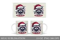 Christmas Raccoon Mug Design. Christmas Mug Sublimation Product Image 1