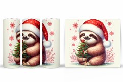 Christmas Sloth Tumbler. Christmas Tumbler Sublimation Product Image 2