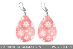 Shimmer Snowflakes Earring. Christmas Earring Sublimation Product Image 1