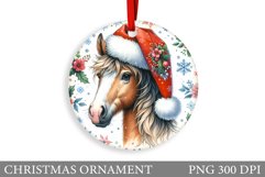 Cute Horse Christmas Ornament. Cute Horse Sublimation Product Image 1