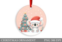 Cute Koala Christmas Ornament. Christmas Koala Sublimation Product Image 1