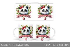Christmas Panda Mug Design. Christmas Mug Sublimation Product Image 1