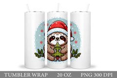Christmas Sloth Tumbler. Christmas Tumbler Sublimation Product Image 1