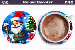 Christmas Gnome Coaster Round | Winter Coaster Design Product Image 1