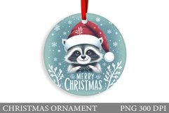 Cute Raccoon Christmas Ornament. Cute Raccoon Sublimation Product Image 1