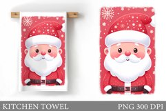 Santa Claus Kitchen Towel. Christmas Kitchen Towel Design Product Image 1
