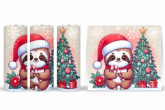 Christmas Sloth Tumbler. Christmas Tumbler Sublimation Product Image 2