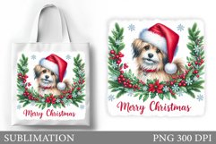 Christmas Dog Tote Bag. Christmas Tote Bag Sublimation Product Image 1