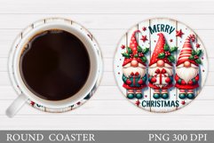 Christmas Gnome Coaster. Christmas Coaster Sublimation Product Image 1