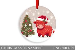 Highland Cow Christmas Ornament. Christmas Ornament Design Product Image 1