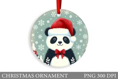Cute Panda Christmas Ornament. Christmas Panda Sublimation Product Image 1