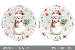 Cute Snowman Wind Spinner. Christmas Wind Spinner Design Product Image 1