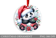 Cute Panda Christmas Ornament. Christmas Panda Sublimation Product Image 1