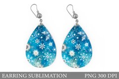 Snowflakes Earring Sulimation. Teardrop Snowflakes Earring Product Image 1