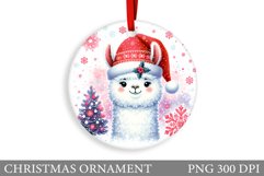 Winter Lama Christmas Ornament. Christmas Ornament Design Product Image 1