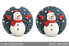 Christmas Owl Car Coaster. Christmas Car Coaster Design Product Image 1
