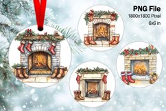 Christmas Fireplace Ornament Circle Winter House Decorate_7 Product Image 1